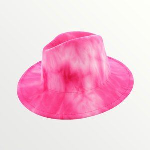 FUCHSIA TIE DYE PANAMA FEDORA
